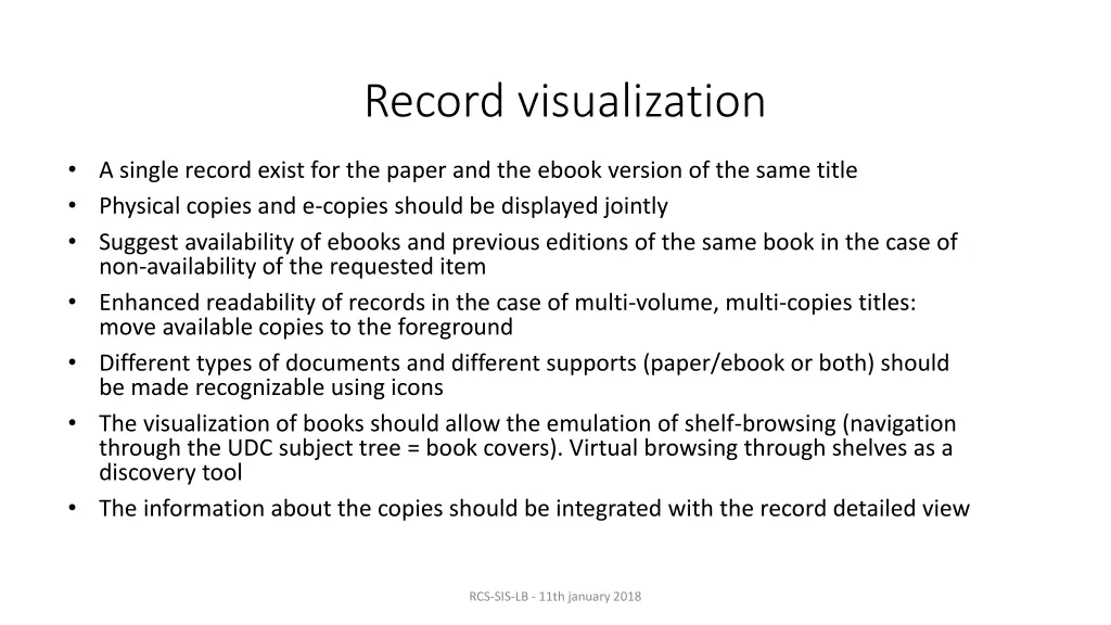 record visualization