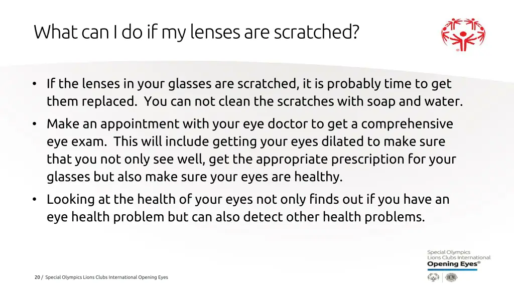 what can i do if my lenses are scratched