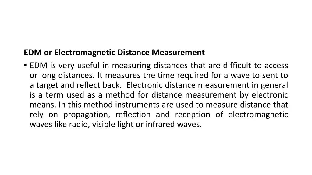 edm or electromagnetic distance measurement