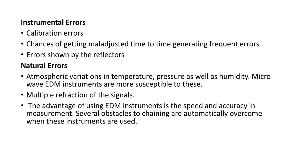 instrumental errors calibration errors chances