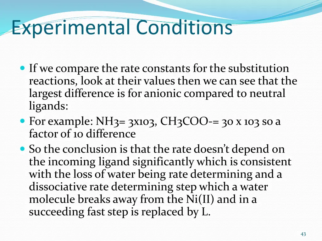 experimental conditions 3