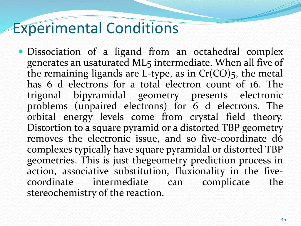 experimental conditions 5