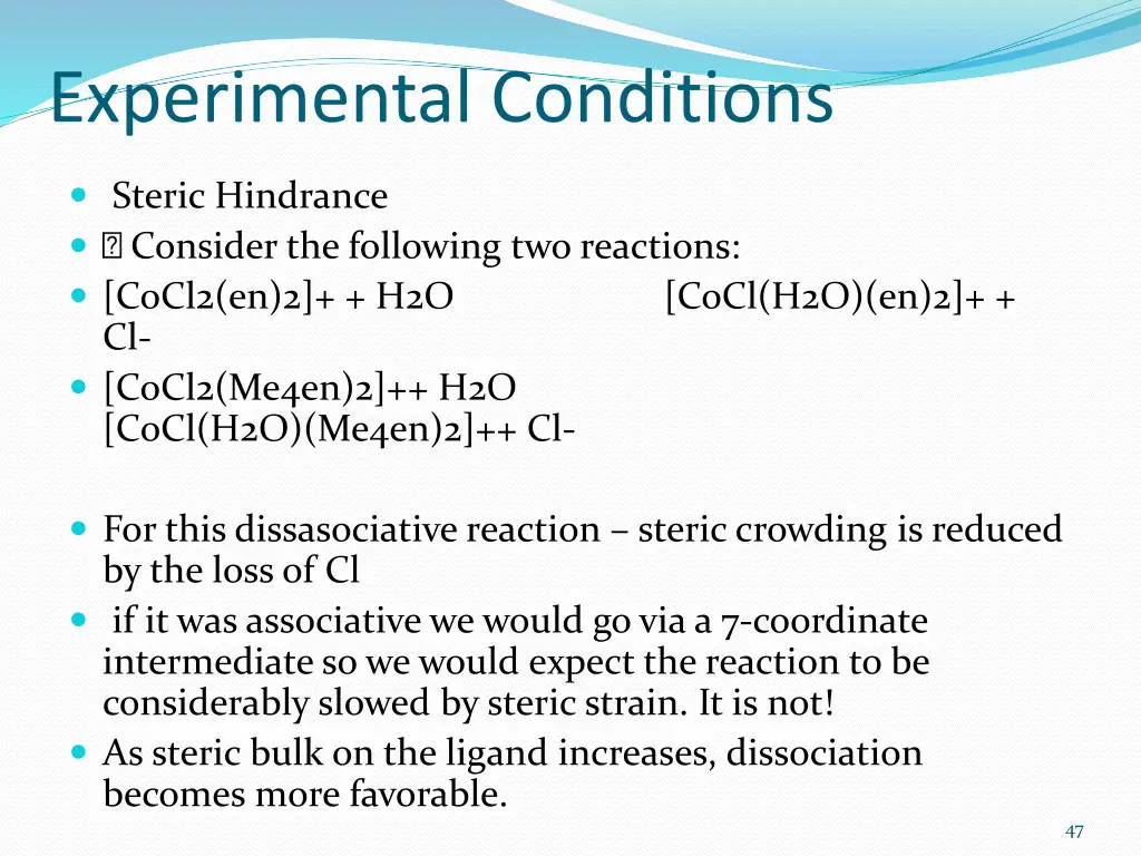 experimental conditions 6