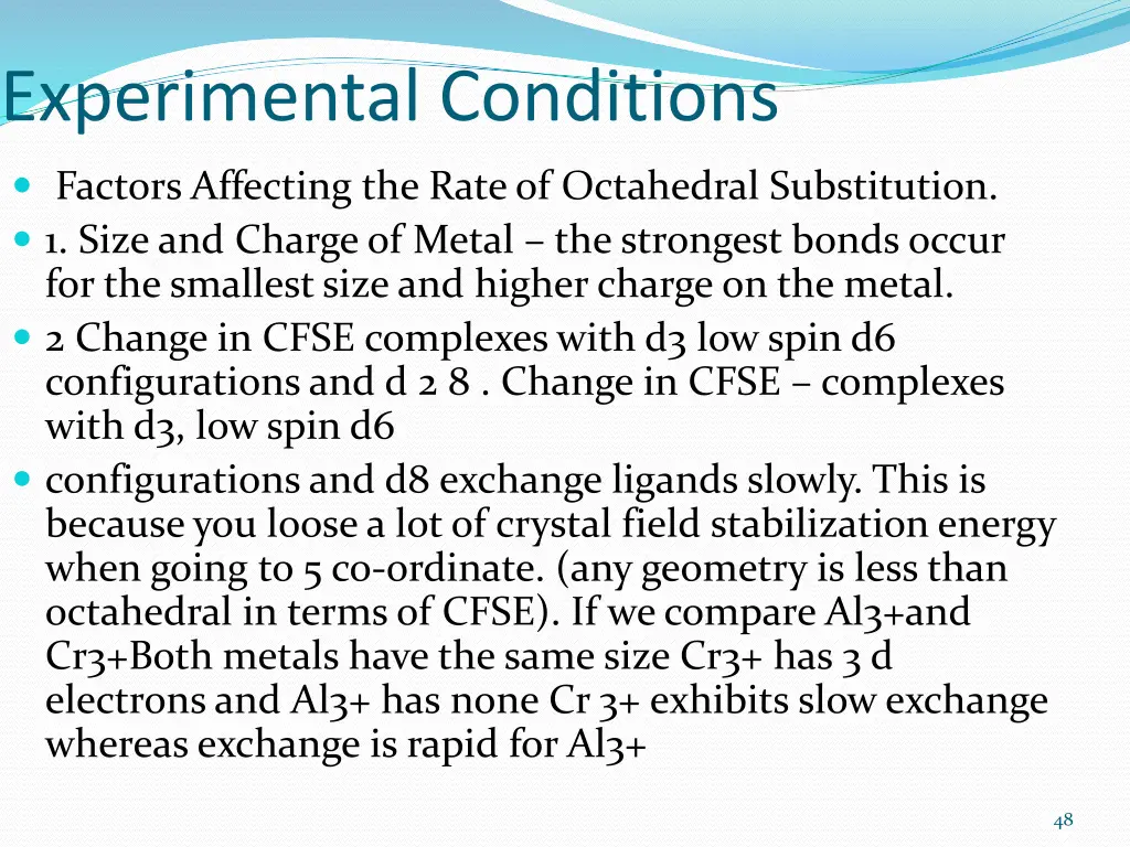 experimental conditions 7