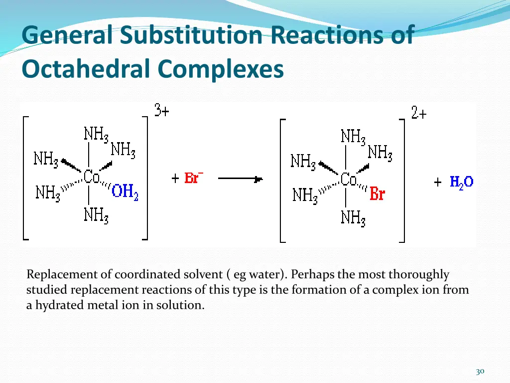 general substitution reactions of octahedral 2