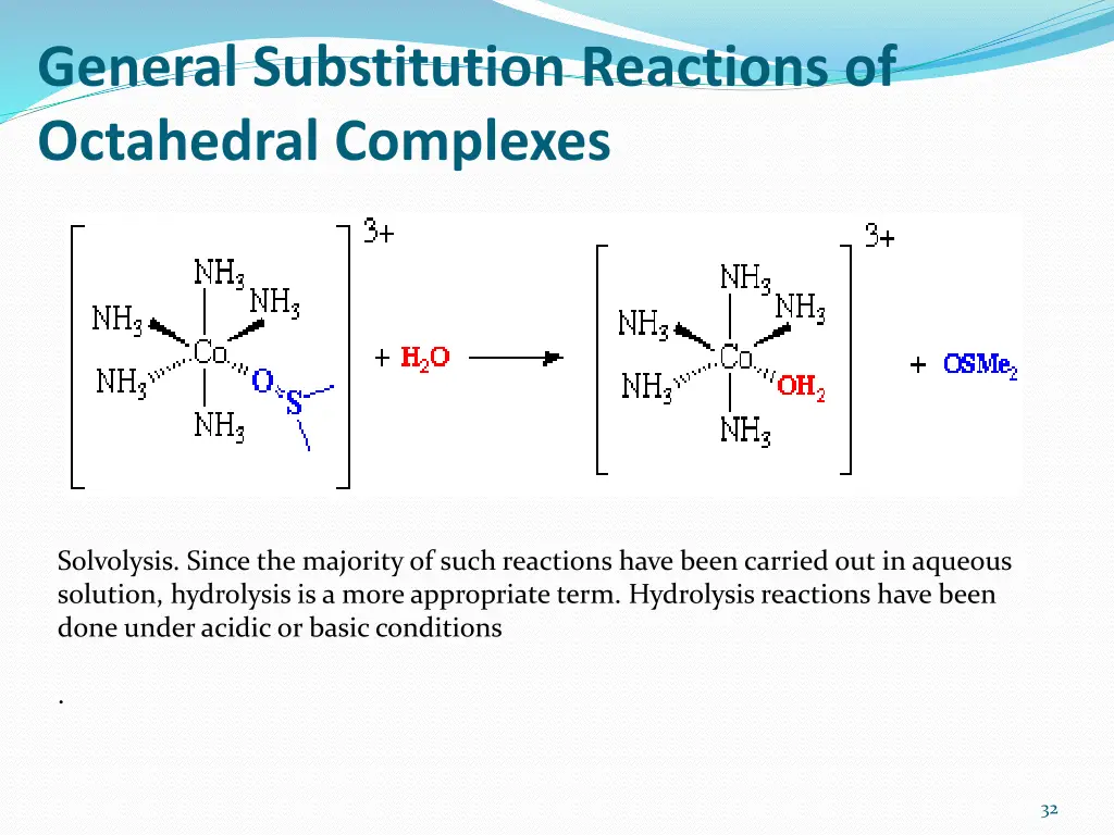 general substitution reactions of octahedral 4