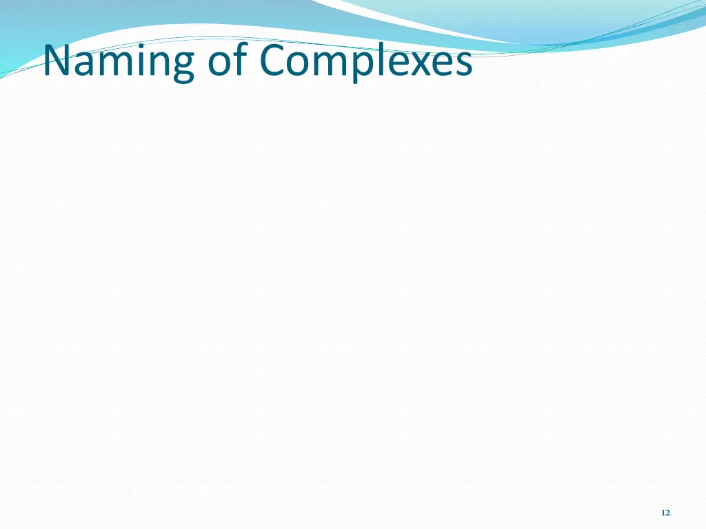 naming of complexes