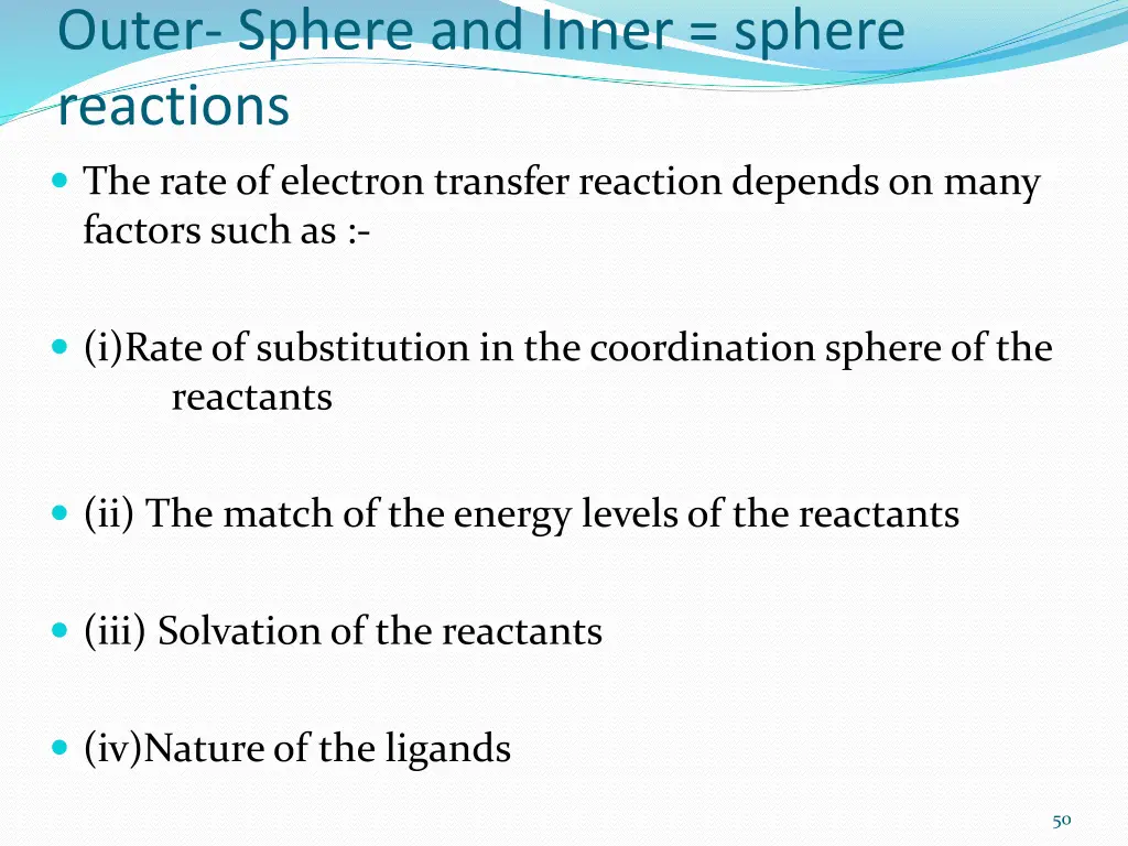 outer sphere and inner sphere reactions 1