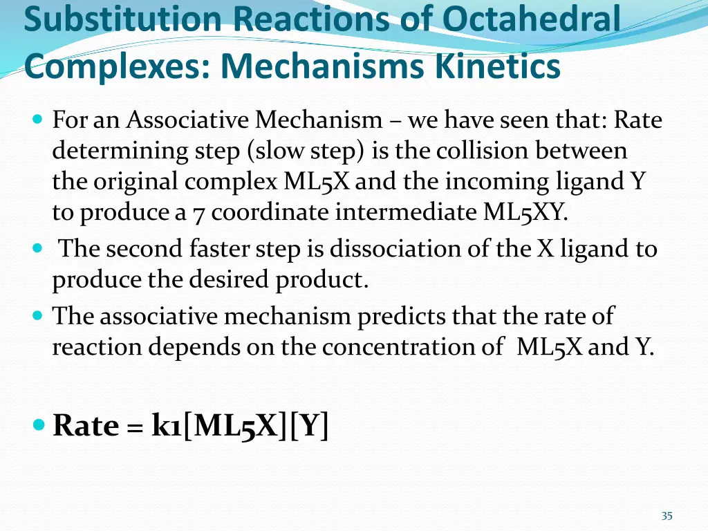 substitution reactions of octahedral complexes 2