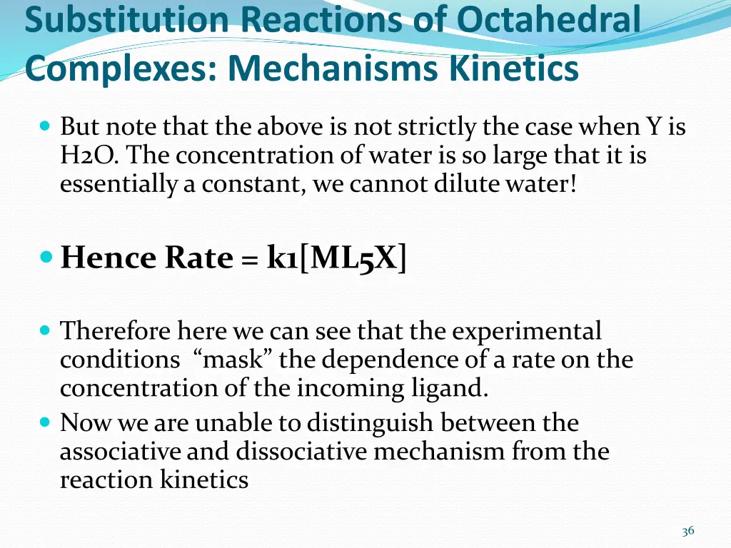 substitution reactions of octahedral complexes 3