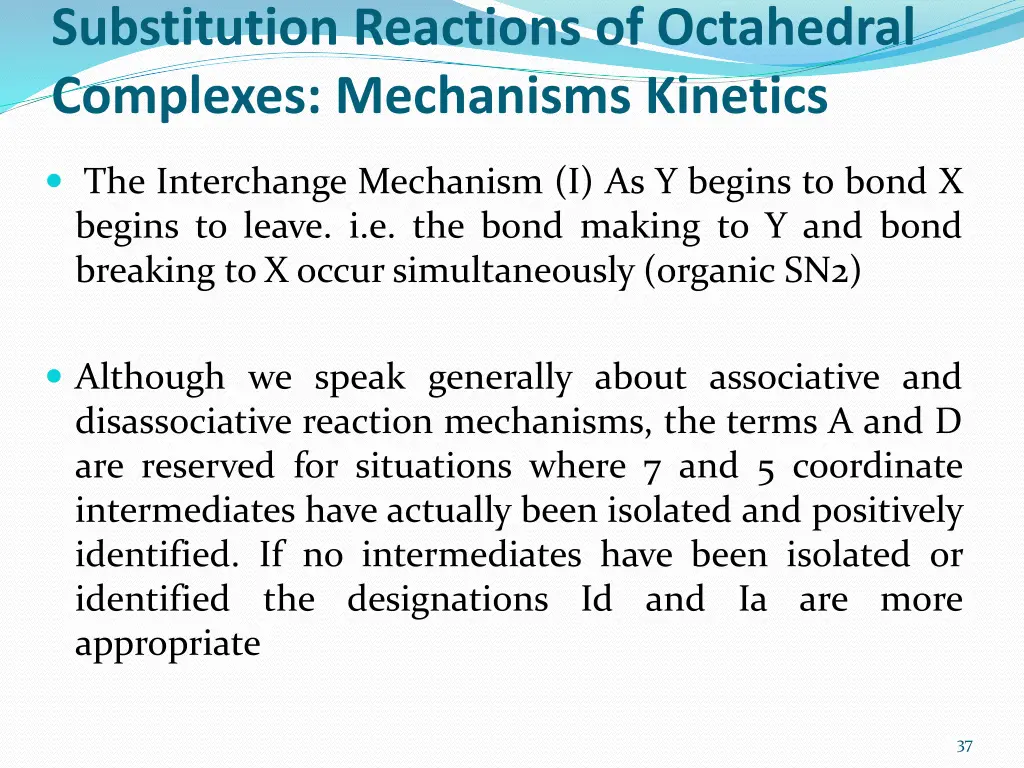 substitution reactions of octahedral complexes 4