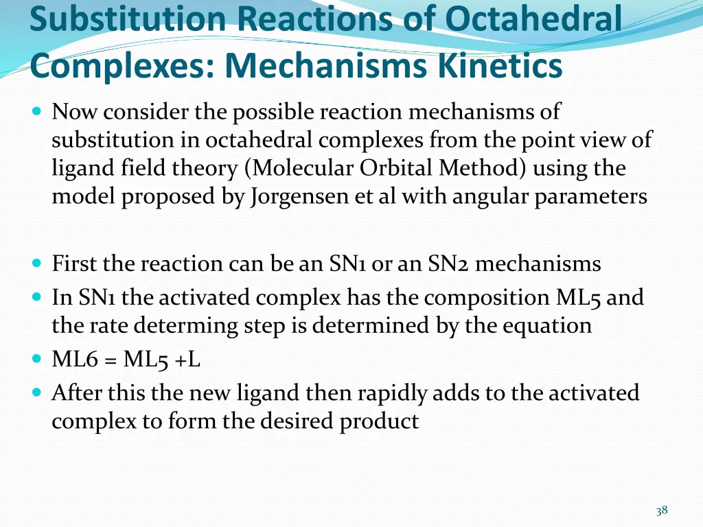 substitution reactions of octahedral complexes 5