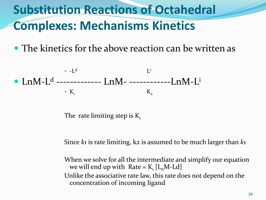 substitution reactions of octahedral complexes 6