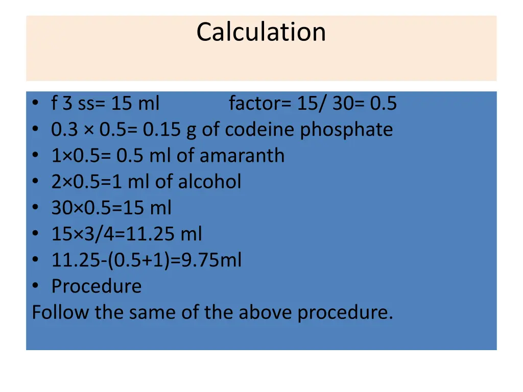 calculation