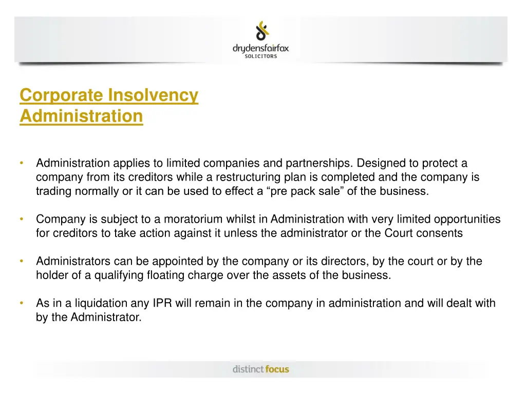 corporate insolvency administration