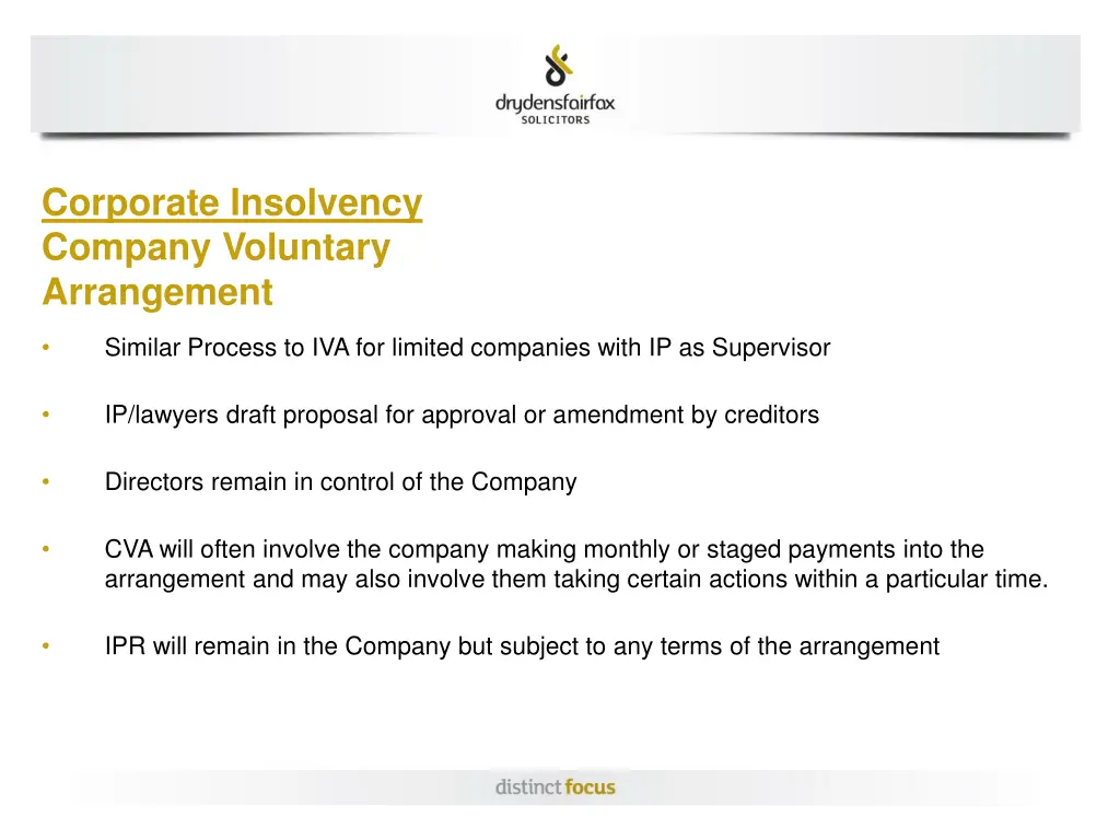 corporate insolvency company voluntary arrangement