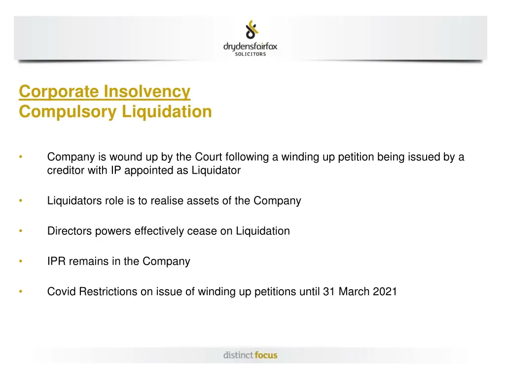 corporate insolvency compulsory liquidation