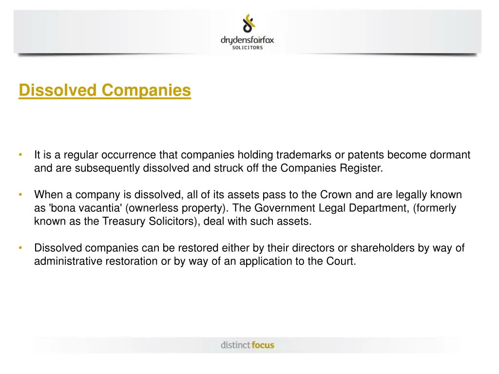 dissolved companies