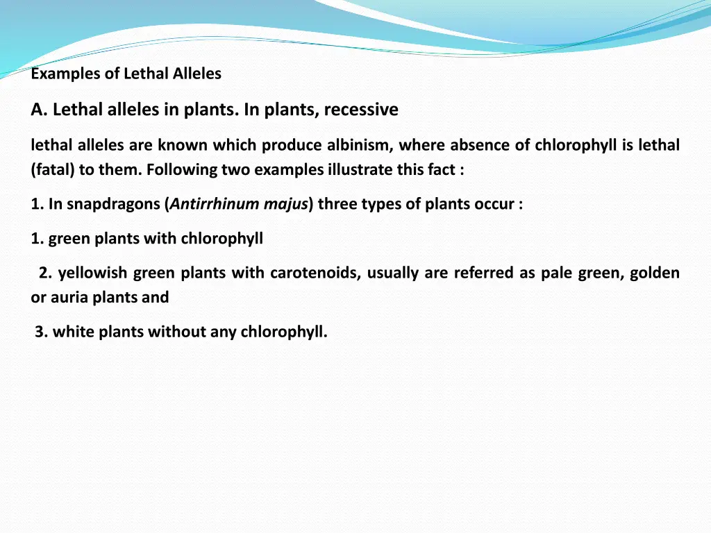 examples of lethal alleles