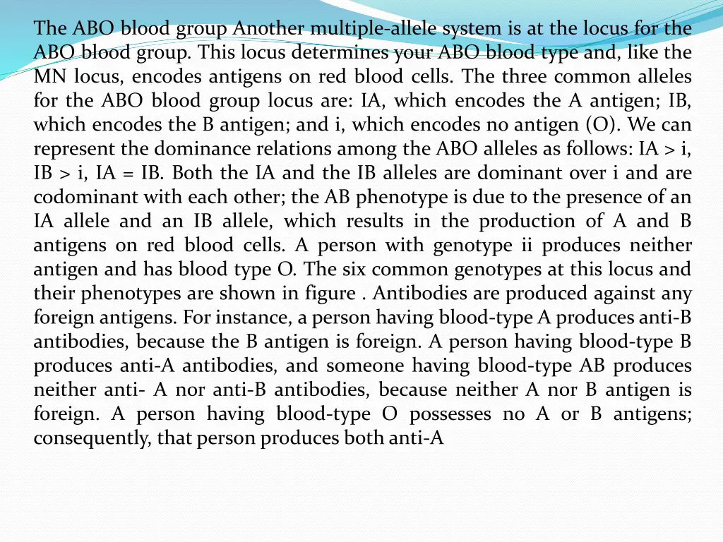 the abo blood group another multiple allele