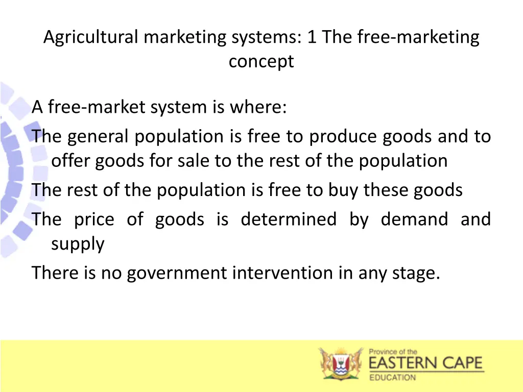 agricultural marketing systems 1 the free