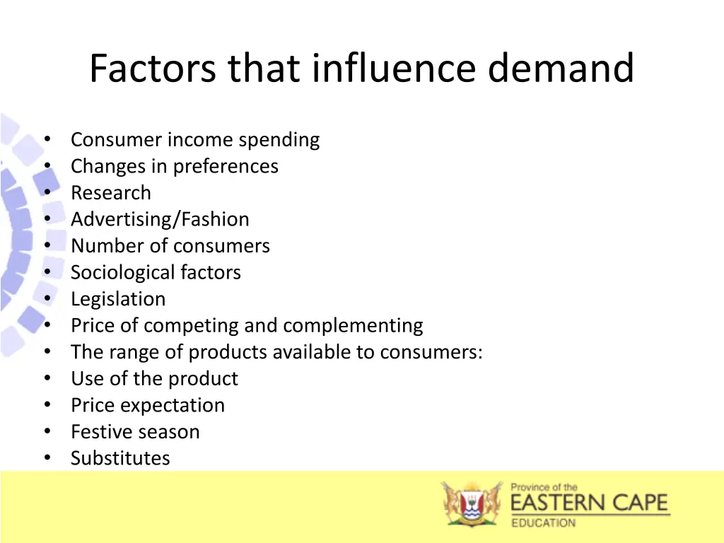 factors that influence demand