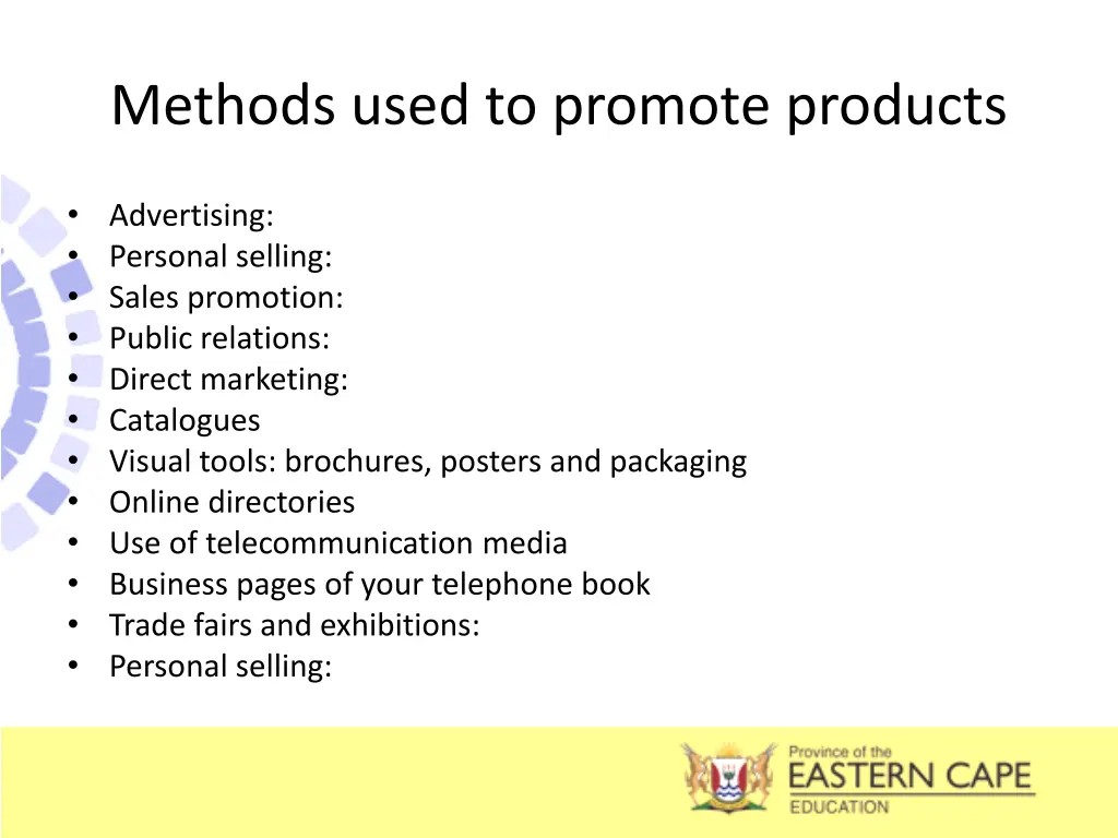 methods used to promote products