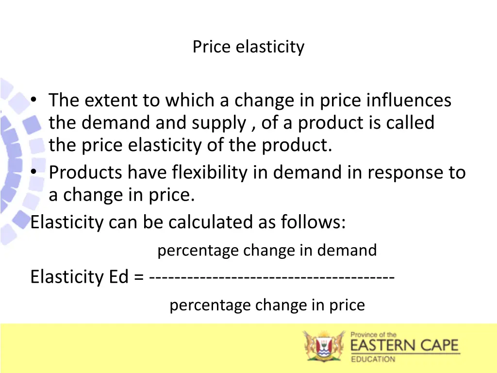 price elasticity