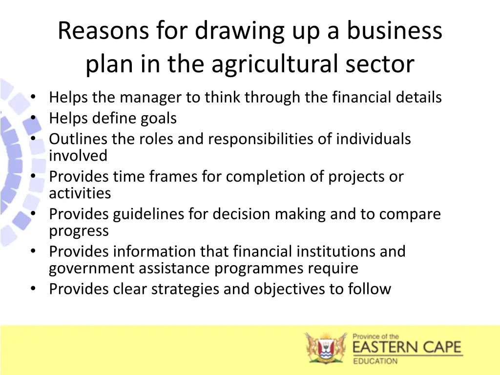 reasons for drawing up a business plan