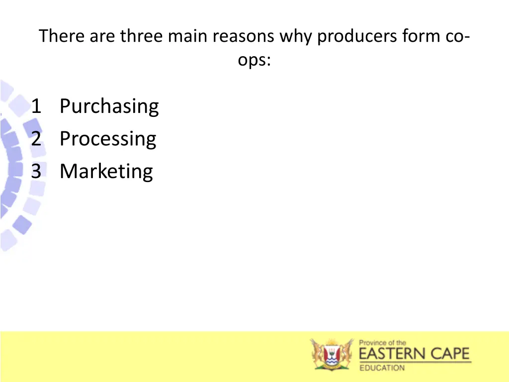 there are three main reasons why producers form