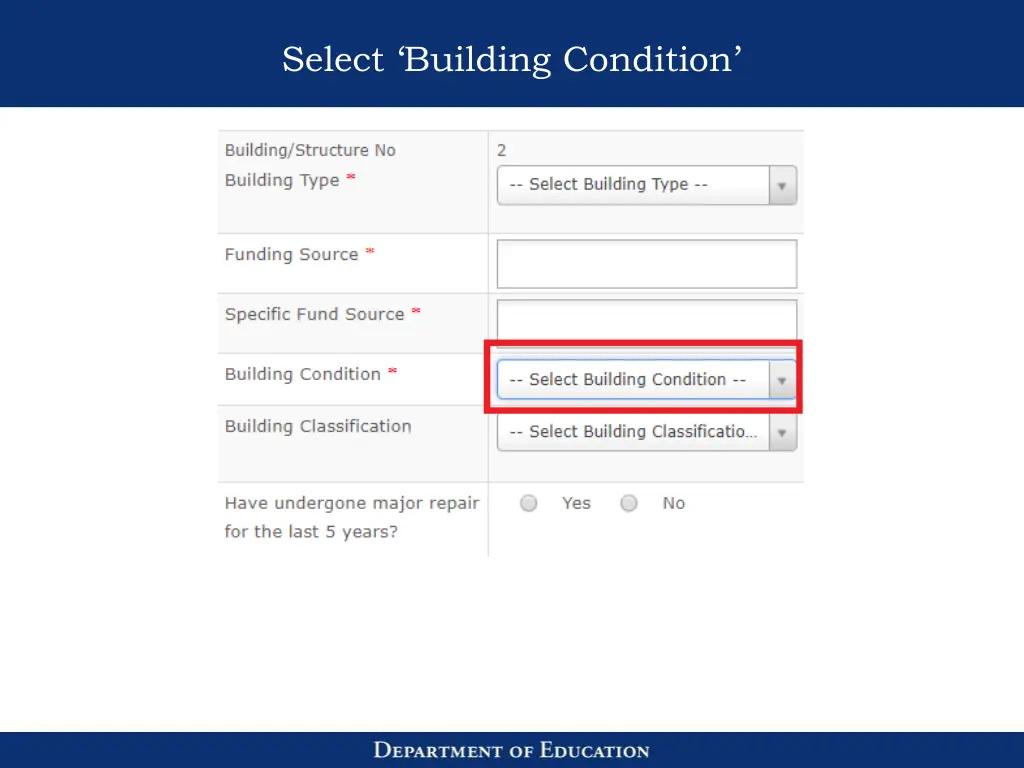 select building condition