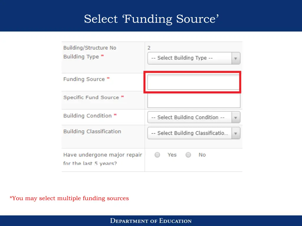 select funding source