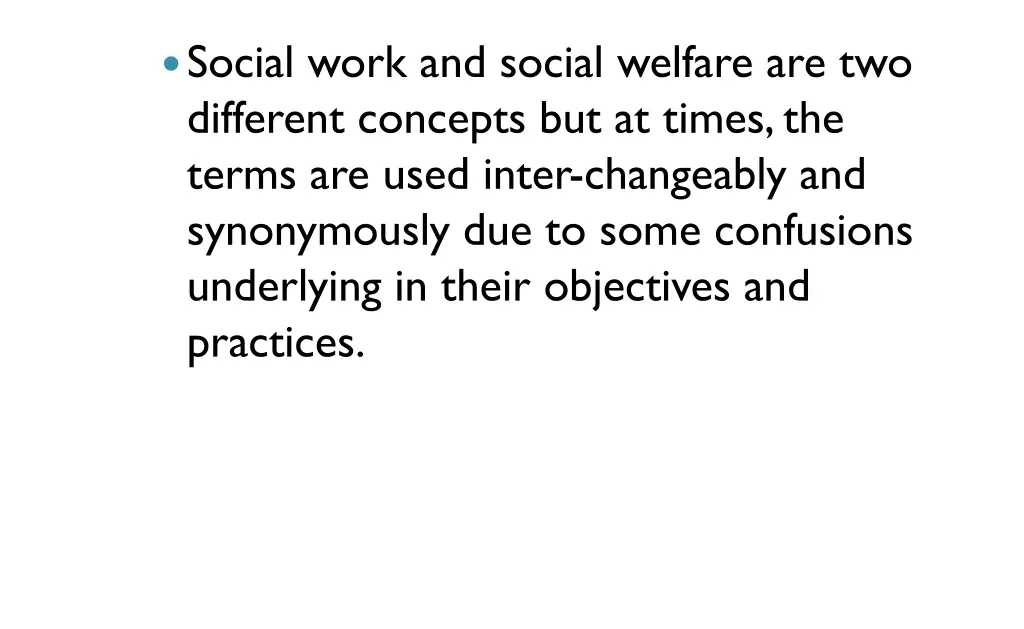 social work and social welfare are two different