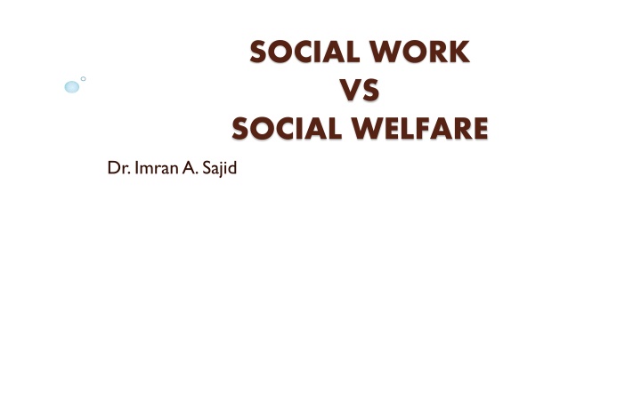 social work vs social welfare dr imrana sajid