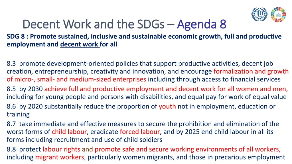 decent work and the sdgs decent work and the sdgs