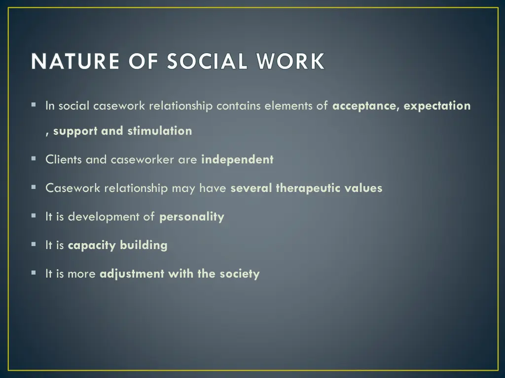 nature of social work