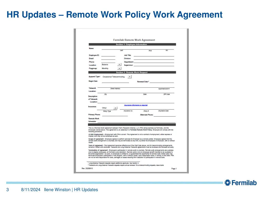 hr updates remote work policy work agreement