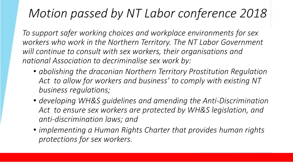 motion passed by nt labor conference 2018