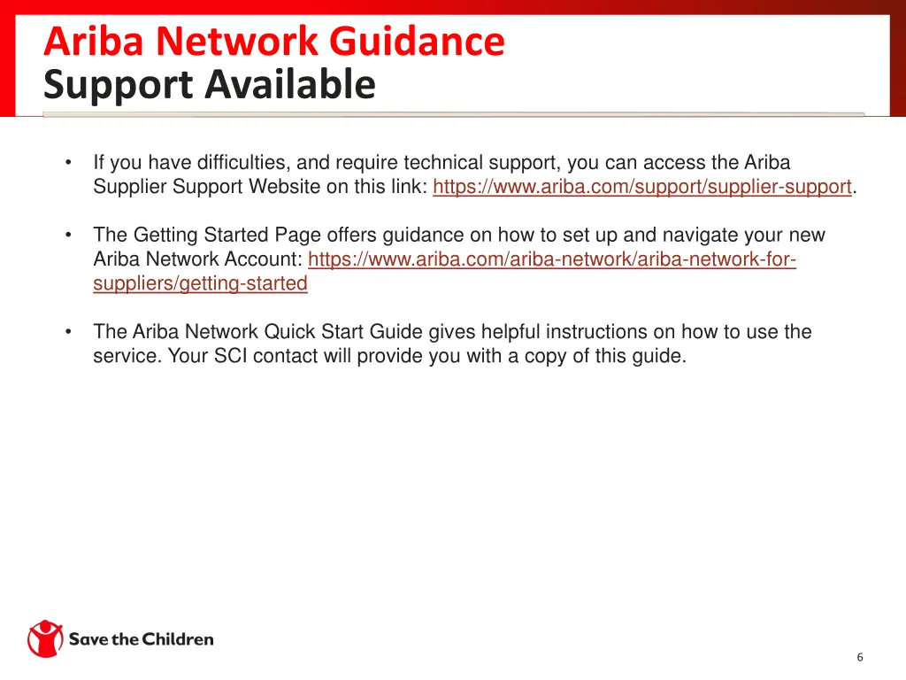 ariba network guidance