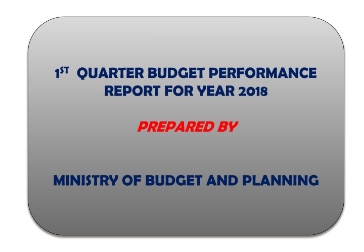 1 st quarter budget performance report for year