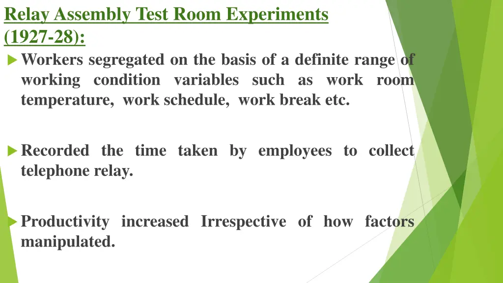 relay assembly test room experiments 1927