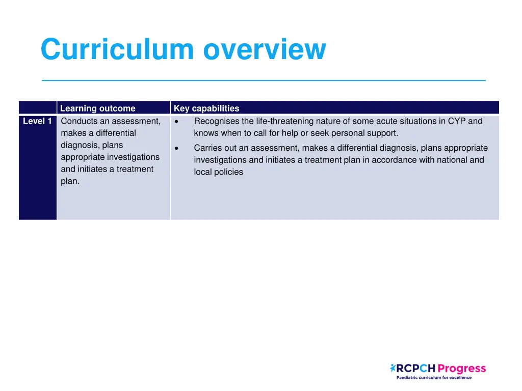 curriculum overview