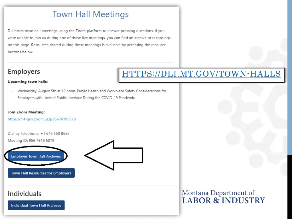 https dli mt gov town halls