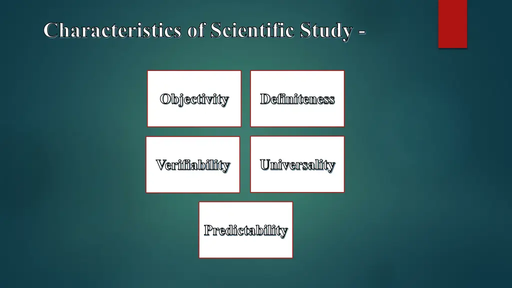 characteristics of scientific study