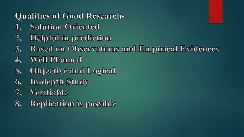 qualities of good research solution oriented