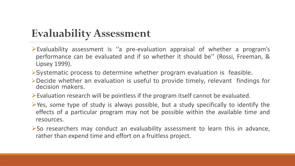 evaluabilityassessment