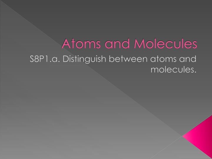 atoms and molecules s8p1 a distinguish between