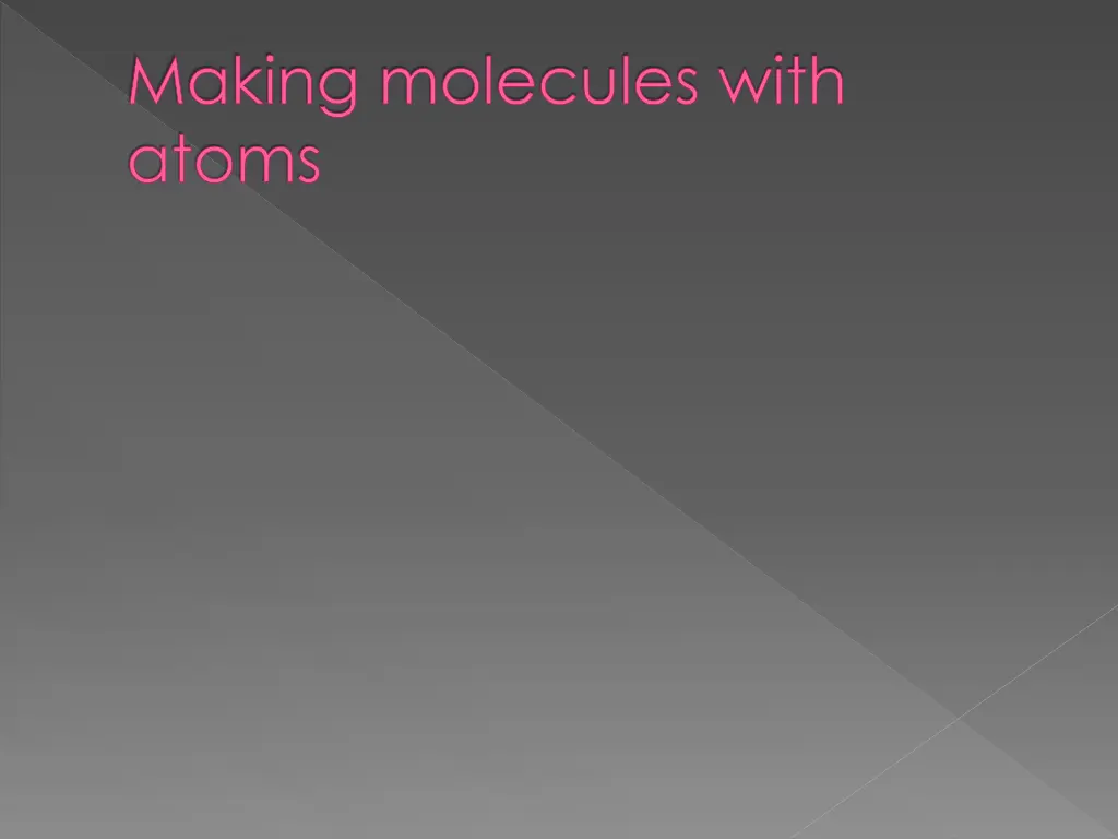 making molecules with atoms