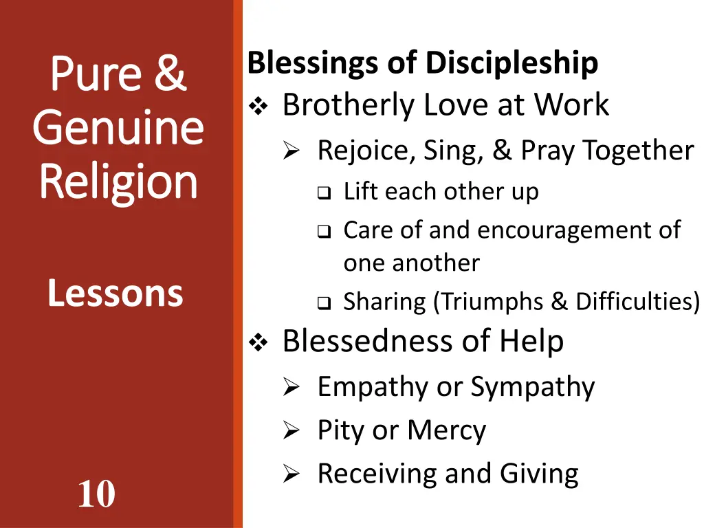 blessings of discipleship brotherly love at work