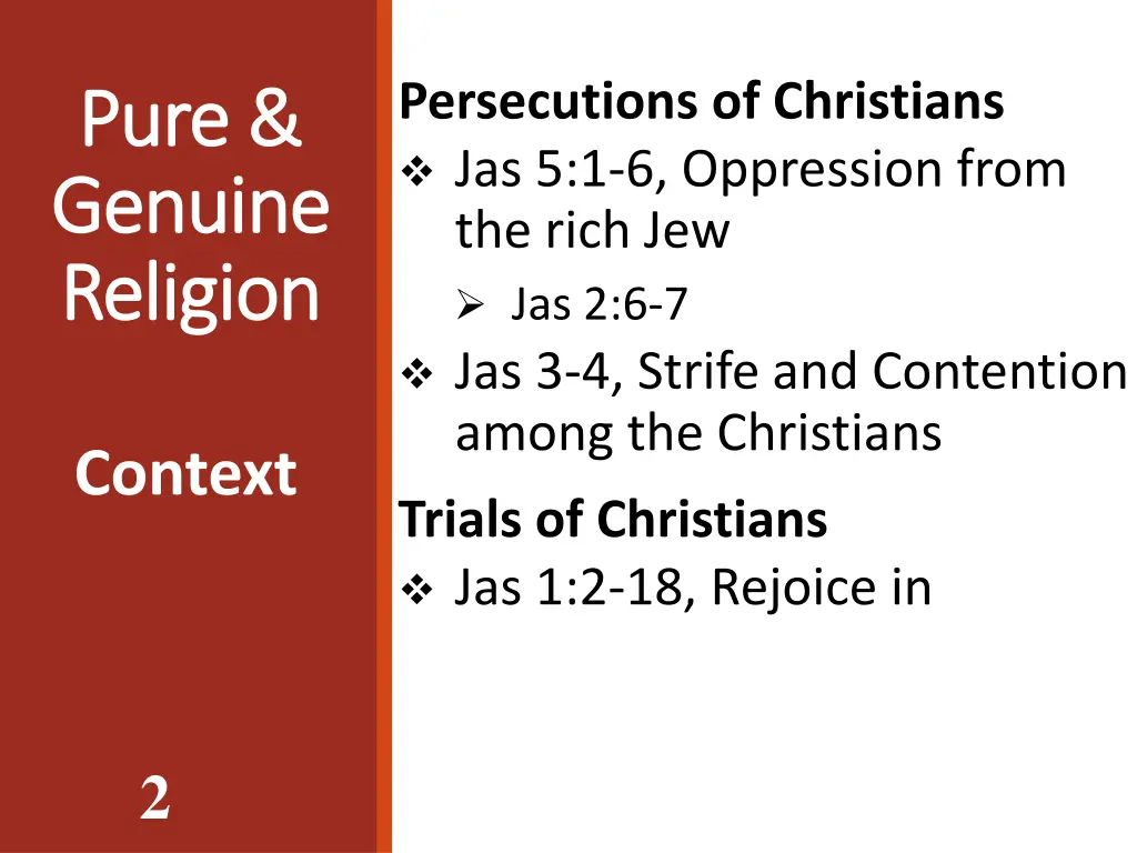 persecutions of christians jas 5 1 6 oppression